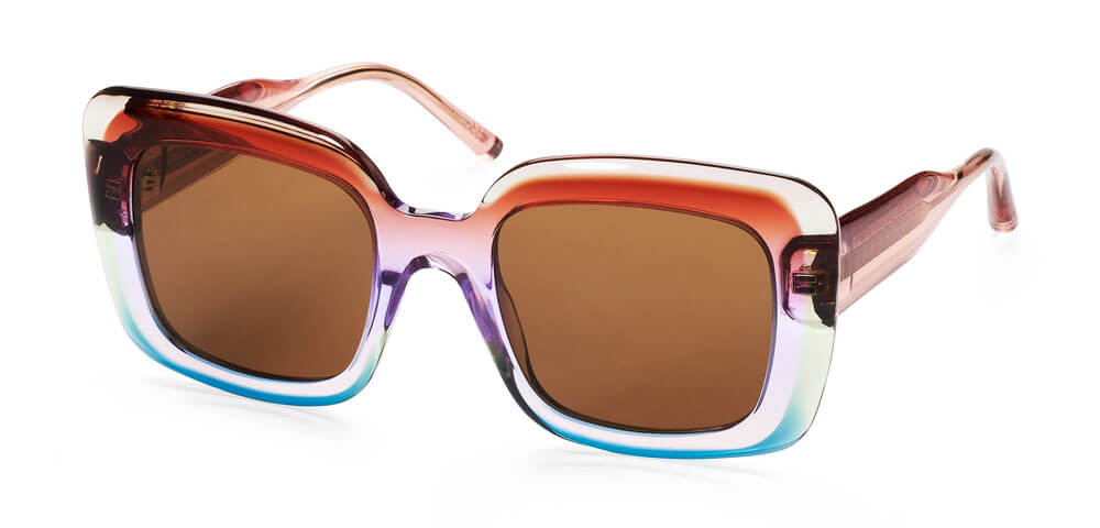 GRADIENT BORDEAUX-LAVENDER / GRADIENT TURQUOISE-GREEN - PLAIN BROWN LENS